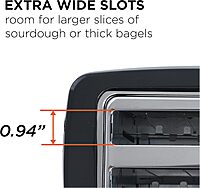 Commercial Chef 2-Slice Toaster, 6-1/2inH x 9-7/8inW x 5-13/16inD, Black
