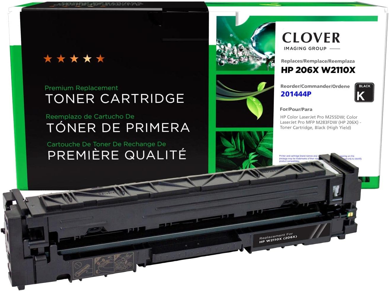 Clover Remanufactured High Yield Toner Cartridge Replacement for HP 206X (W2110X) | Black