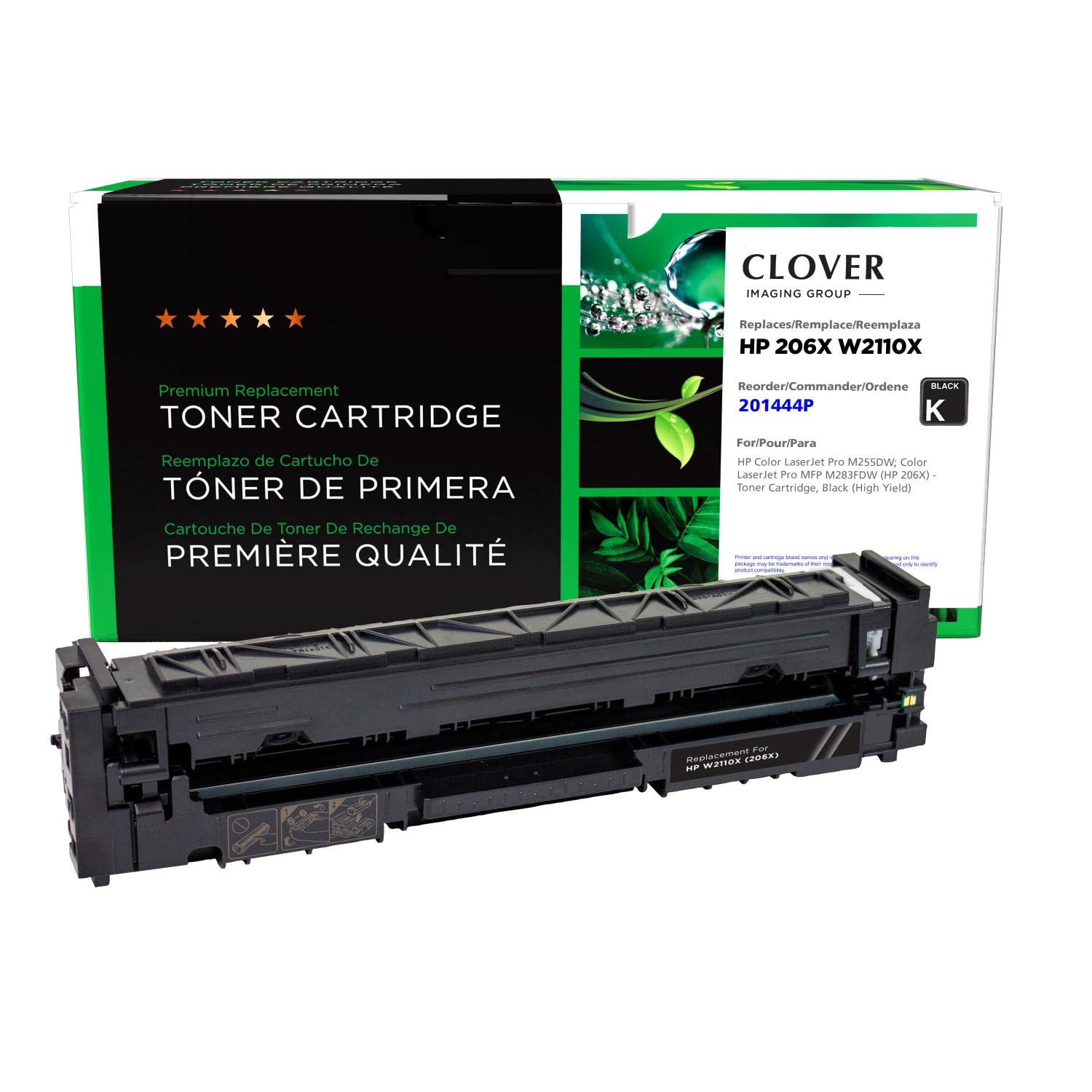 Clover Remanufactured High Yield Toner Cartridge Replacement for HP 206X (W2110X) | Black