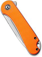 CIVIVI Elementum Folding Pocket Knife, 2.96" D2 Satin Blade,G-10 Handles, Liner Lock, Deep Carry Pocket Clip C907R (Orange)