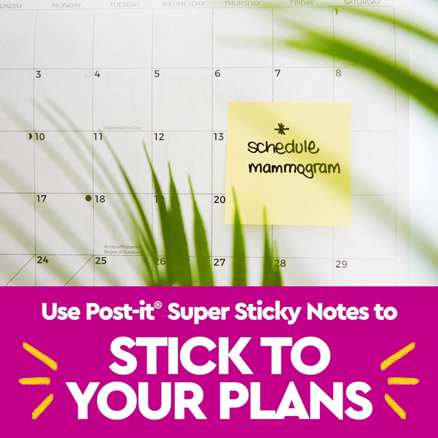 Post-it Super Sticky Notes, 4x6 in, 5 Pads, 2X The Sticking Power, Canary Yellow, Recyclable 9.6" x 5"