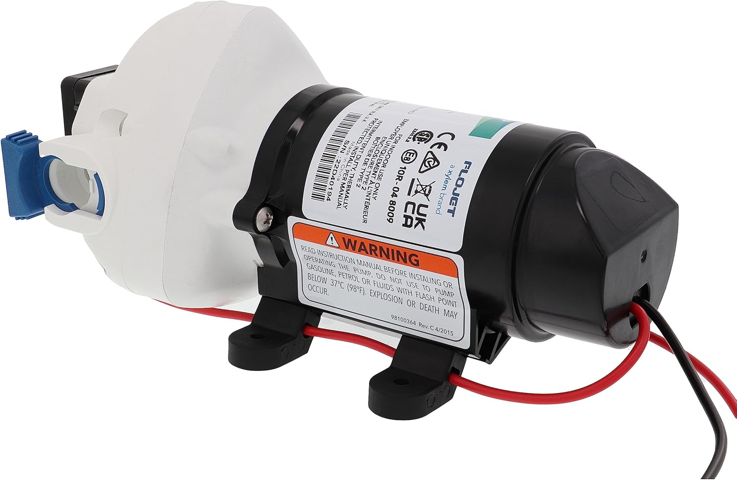 Flojet RV Water Pump R3526144D, 12 VDC 3-Chamber - Small Water Pump Ideal for Boats/Camper-Trailers - 3 GPM