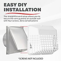 Deflecto Universal Bird Guard, Fits 3 inch to 4 inch Vent Hoods | Durable, Easy-to-Install & Prevents Birds, Rodents and Debris (UBGWL)