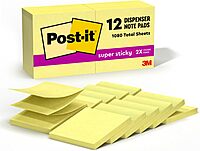 Post-it Super Sticky Pop-up Notes, 3x3 in, 12 Pads, 2X The Sticking Power, Canary Yellow