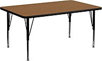 Flash Furniture Wren 24"W x 48"L Rectangular Thermal-Fused Laminate Activity Table - Height Adjustable Short Legs