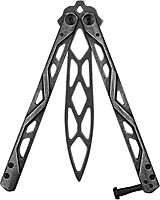 Kershaw Balanza Flipping Butterfly Trainer Knife, BlackWash Design, 4.3 Inch Rounded Stainless Steel Drop Point Blade