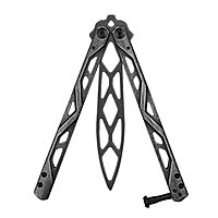 Kershaw Balanza Flipping Butterfly Trainer Knife, BlackWash Design, 4.3 Inch Rounded Stainless Steel Drop Point Blade, EDC Knife with Manual Opening, Butterfly Pocket Knife for Men and Women