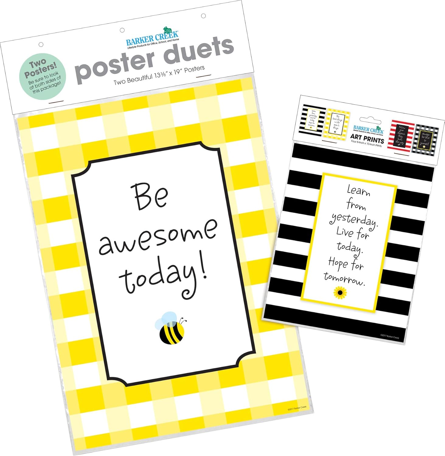 BARKER CREEK Art Print and Poster Set, Inspirational Classroom Decor