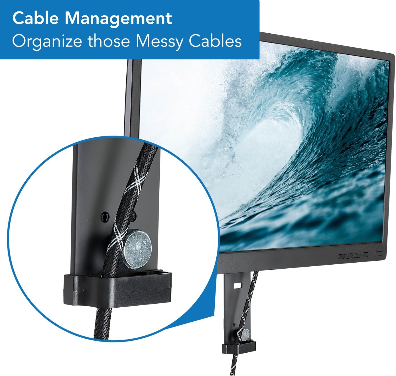 Mount-It! Cubicle Monitor Mount Hanger Attachment, Hanging Height Adjustable VESA Bracket for a 17" to 32" Screen