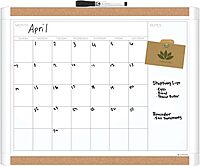 U Brands PinIt Combination Dry Erase Board with White Frame, Includes Marker and Magnet, 16" x 20"