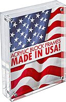 Azar Displays Acrylic Vertical/Horizontal Block Frame with Magnets