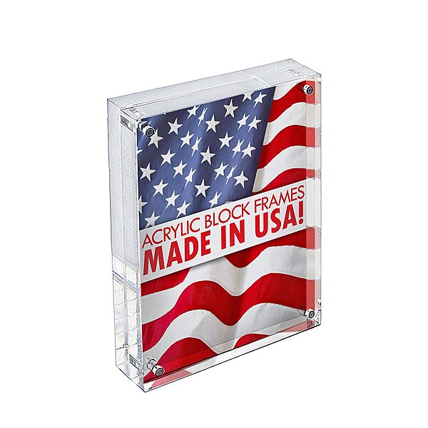 Azar Displays Acrylic Vertical/Horizontal Block Frame with Magnets
