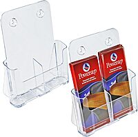 Azar Displays 2-Tier 2-Pocket Plastic Brochure Holder, Letter Size, 11-1/4inH x 9-1/4inW x 5inD, Clear