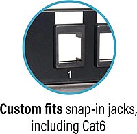 C2G 12-Port Patch Panel - Blank 1U Keystone Panel For Ethernet Cables - Works With Almost Any Snap-In Jack Including Cat6