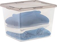 IRIS USA 36 Quart Snap Top Plastic Storage Bin, 6 Pack