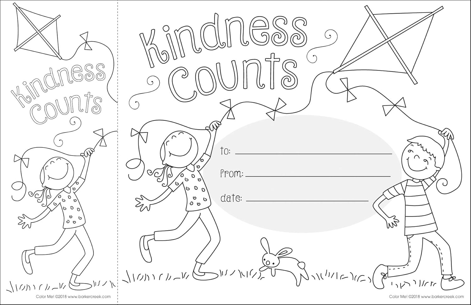 BARKER CREEK Recognition Awards and Bookmarks, Color Me Kindness Counts