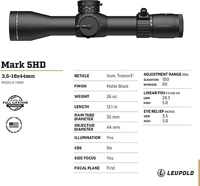 LEUPOLD Mark 5HD FFP Side Focus Riflescope