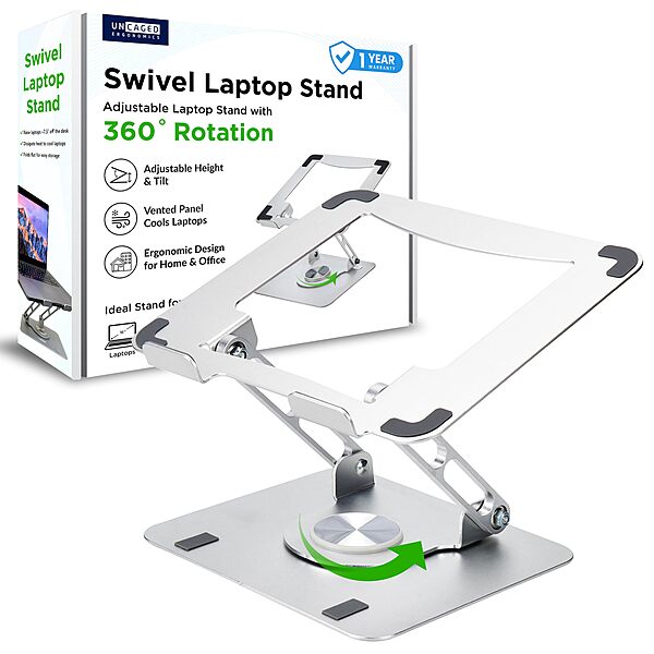 Uncaged Ergonomics Swivel Adjustable Laptop Stand for Desk