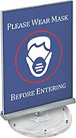 Azar Displays Revolving Sign Holder Acrylic Vertical Two Sided Revolving Acrylic Sign Holder: 8.5 in. W x 11 in.H, 2-Pack