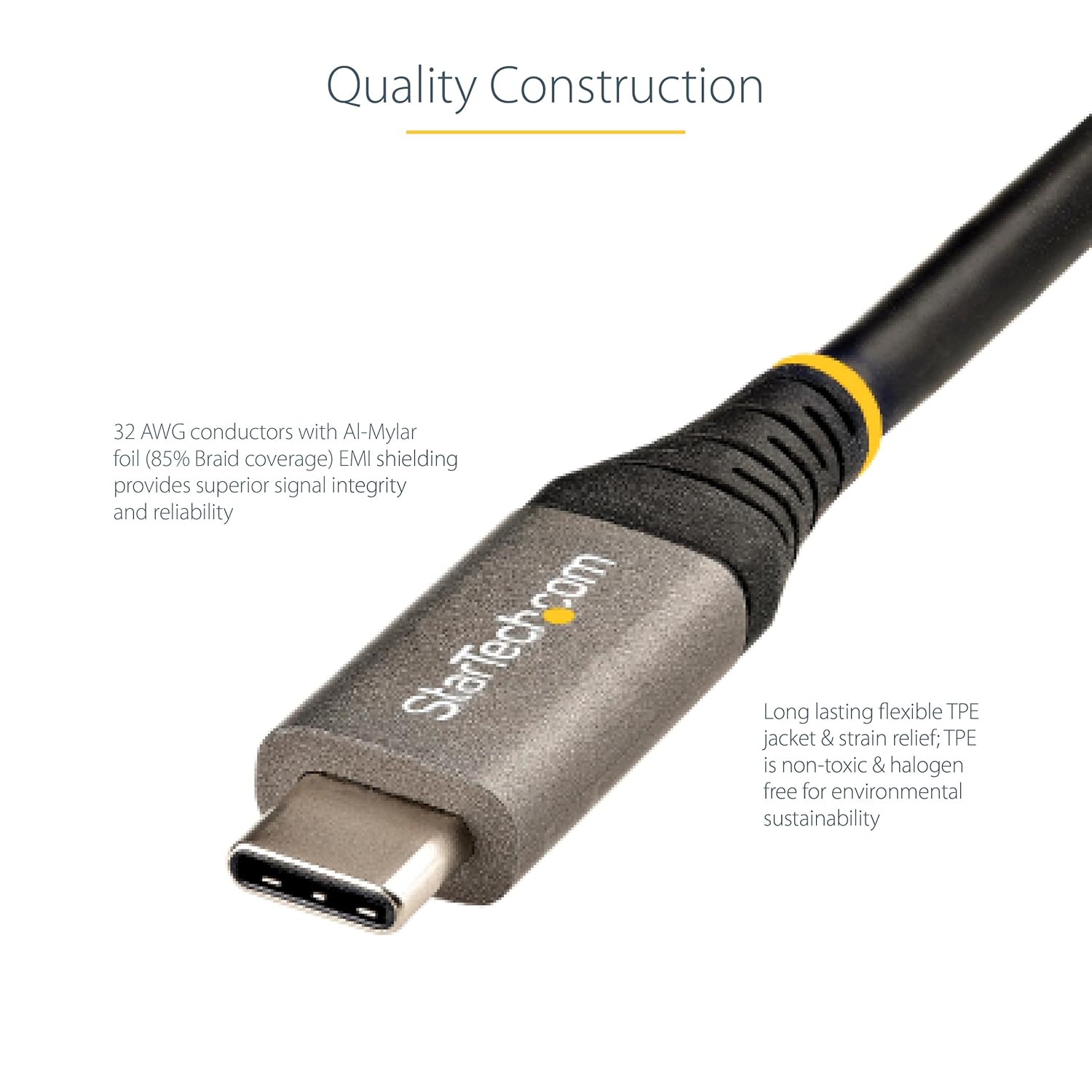 StarTech.com USB-C to USB-C Cable - USB 3.2 Gen 2 10Gbps, 100W PD, DP Alt Mode