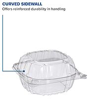 Dart C57PST1 OPS 6 in Clear Hinged Container, 6.0 X 5.8 in (Case of 500)