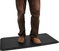 Mind Reader Anti Fatigue Kitchen Mat, Standing Desk Mat, Cushioned Mat, Office, Kitchen, Rubber, 19.5 x 35.25 x 1, Black