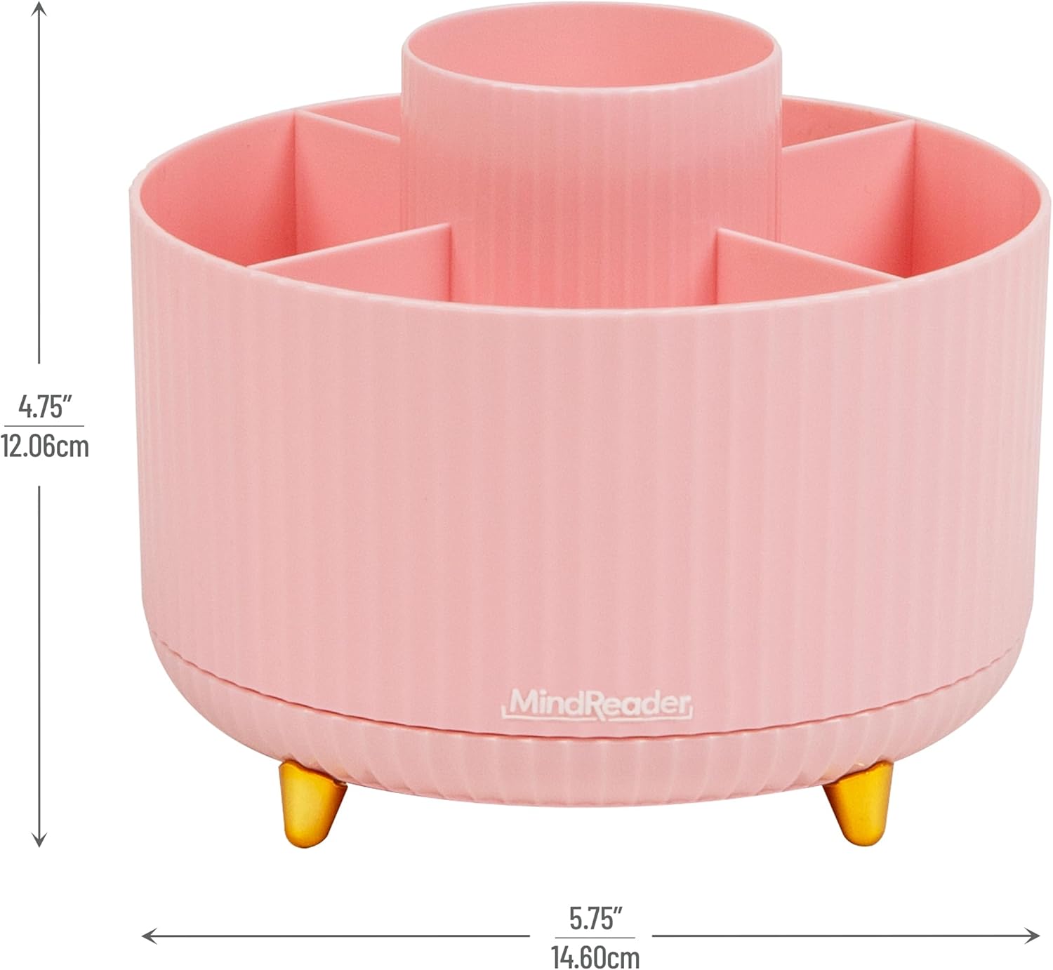 Mind Reader Rotating Pen Cup Accessory Holder Desktop Organizer