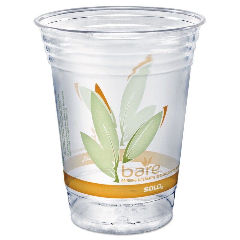 SOLO RTP16DBAREPK Bare Eco-Forward RPET Cold Cups, 16-18 oz, Clear, 50/Pack