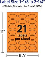 Avery Printable Oval Labels with Sure Feed Technology, Print-to-the-Edge
