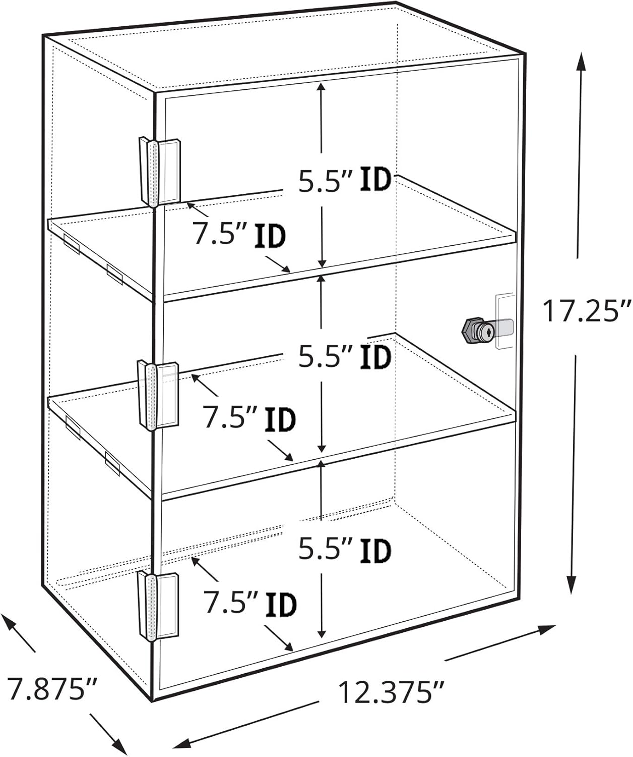 AZAR DISPLAYS Acrylic Lockbox Countertop Display Case, Clear