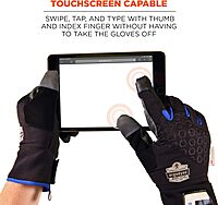 ERGODYNE ProFlex 817 Thermal Insulated Touchscreen Reinforced Palm Work Gloves