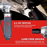 Ingersoll Rand 5102MAX Air Die Grinder – Right Angle, Ergonomic Grip, 0.4 HP and 20,000 RPM Motor, Lightweight Tool, Spindle Lock, Grey 5102MAX - Angled Die Grinder 5102MAX Max Angle Grinder Grinder