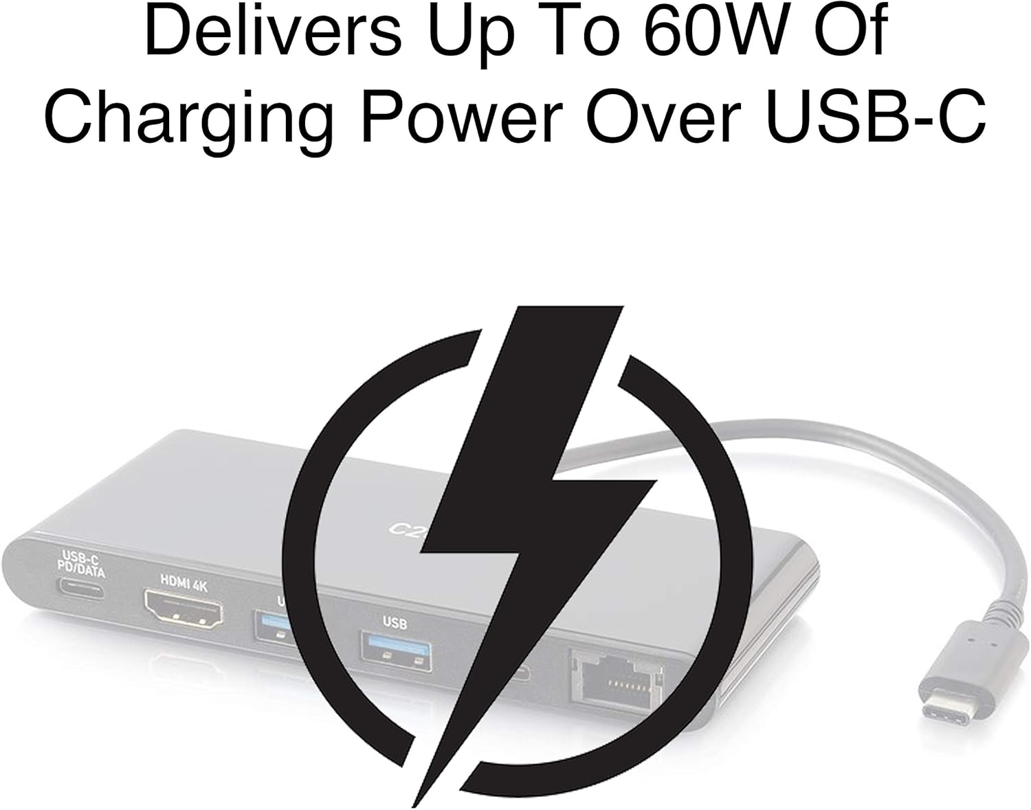 C2G USB-C 6-in-1 Dual Display Docking Station - 60W Power Supply, HDMI, Ethernet, USB, 3.5mm Audio and Power Delivery - 28845
