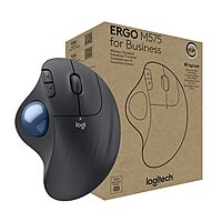 Logitech ERGO M575 Wireless Trackball Mouse for Business - Ergonomic Design, Logi Bolt, Bluetooth, Graphite - 910006197