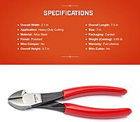 Crescent 5427CVN 7-Inch Heavy-Duty Diagonal Cutting Solid Joint Pliers, Cushion Grip,