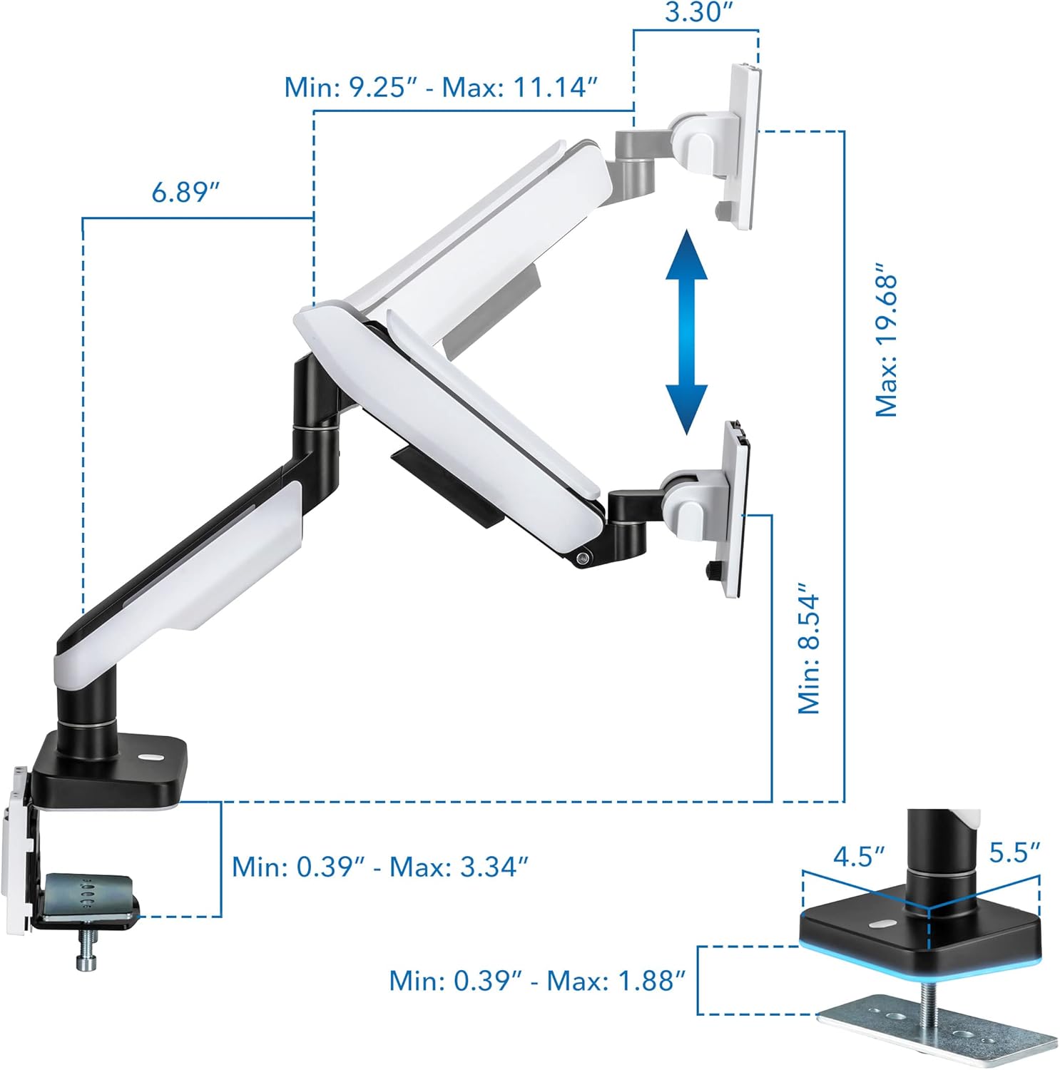 Mount-It! Heavy-Duty Ultrawide Monitor Arm up to 49" / 44 lb for Samsung Odyssey G9