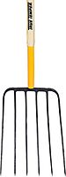 True Temper 6-Tine Steel Manure Fork Pitchfork with Hardwood Handle, 48 in., for Transferring Manure