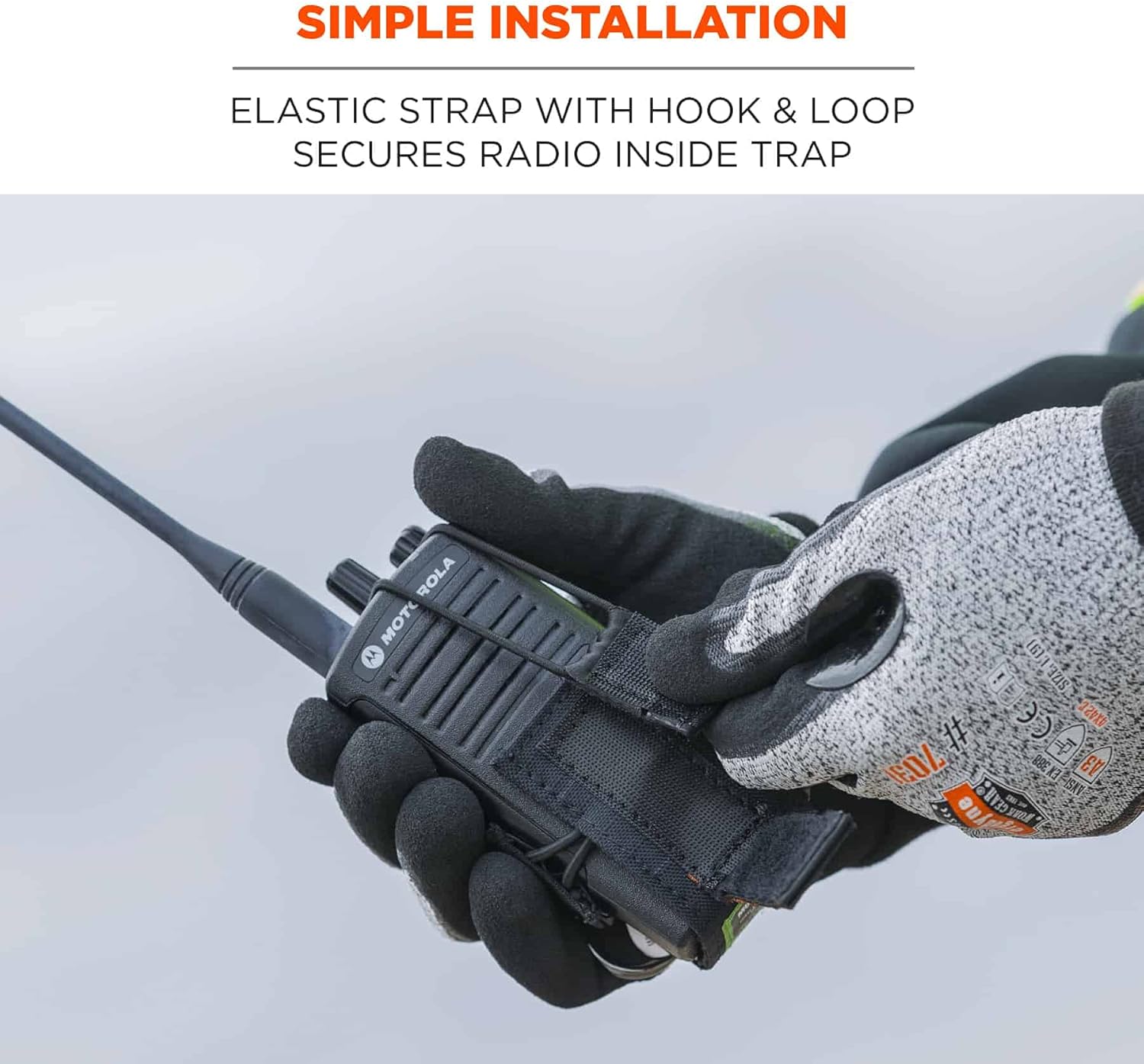 Ergodyne Squids 3772 Radio Holster Trap, Large, Black