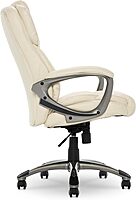 Serta Executive Office Chair, Adjustable Ergonomic Computer Chair with Layered Body Pillows, Waterfall Seat Edge, Bonded Leather, Ivory White