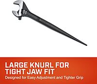 CRESCENT Adjustable Black Oxide Construction Wrench - Forged Alloy Steel