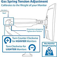 Mount-It! Single Monitor Arm Desk Mount | Gas Spring Monitor Arm | Full Motion Articulating Height Adjustable | Fits 21 22