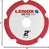 Lenox MetalMax 2 Inch Segmented Rim Diamond Cut-Off Wheel for Metal