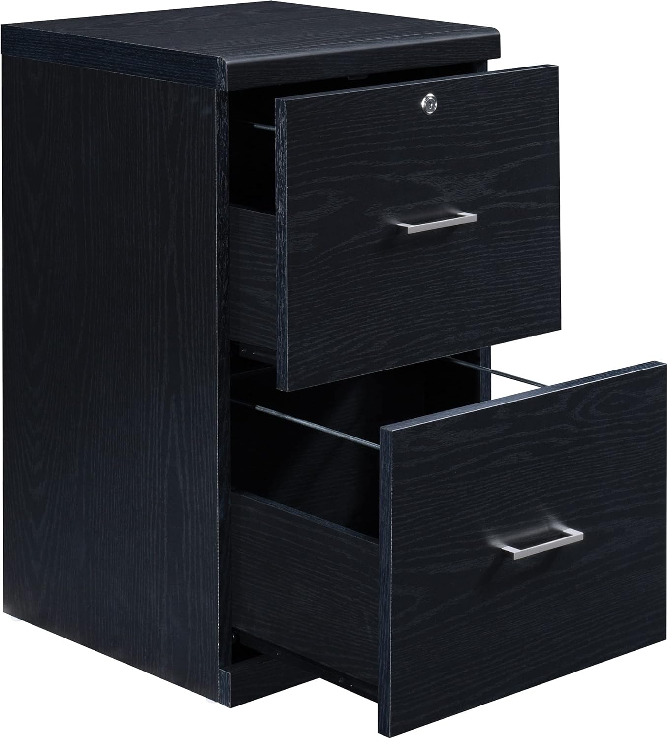 Office Star Alpine 2-Drawer Vertical File Cabinet with Locking Top Drawer and Lockdowel Fastening System