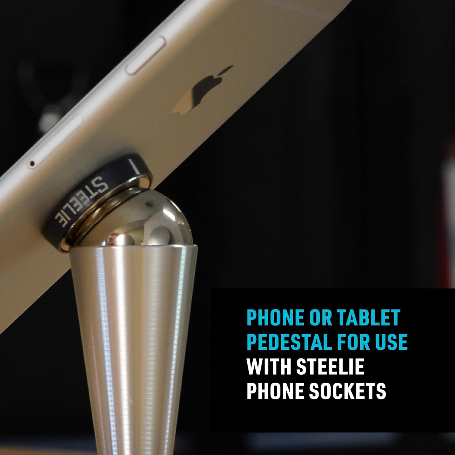 Nite Ize Steelie Pedestal Mount - Tabletop Stand Compatible with MagSafe iPhones & Tablets - Magnetic Desk Phone Mount
