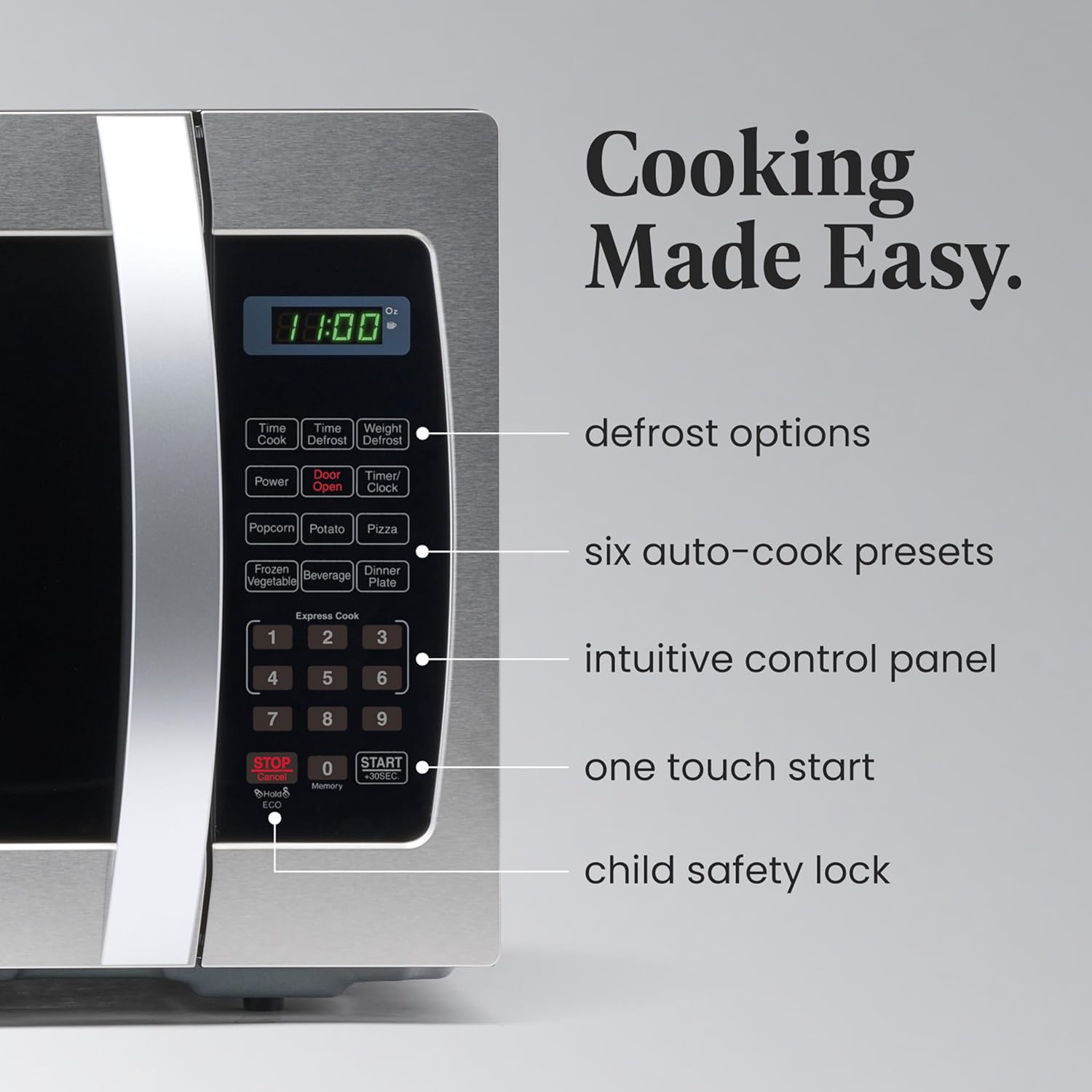 Farberware Countertop Microwave Oven 1000 Watts with LED Lighting & Child Lock