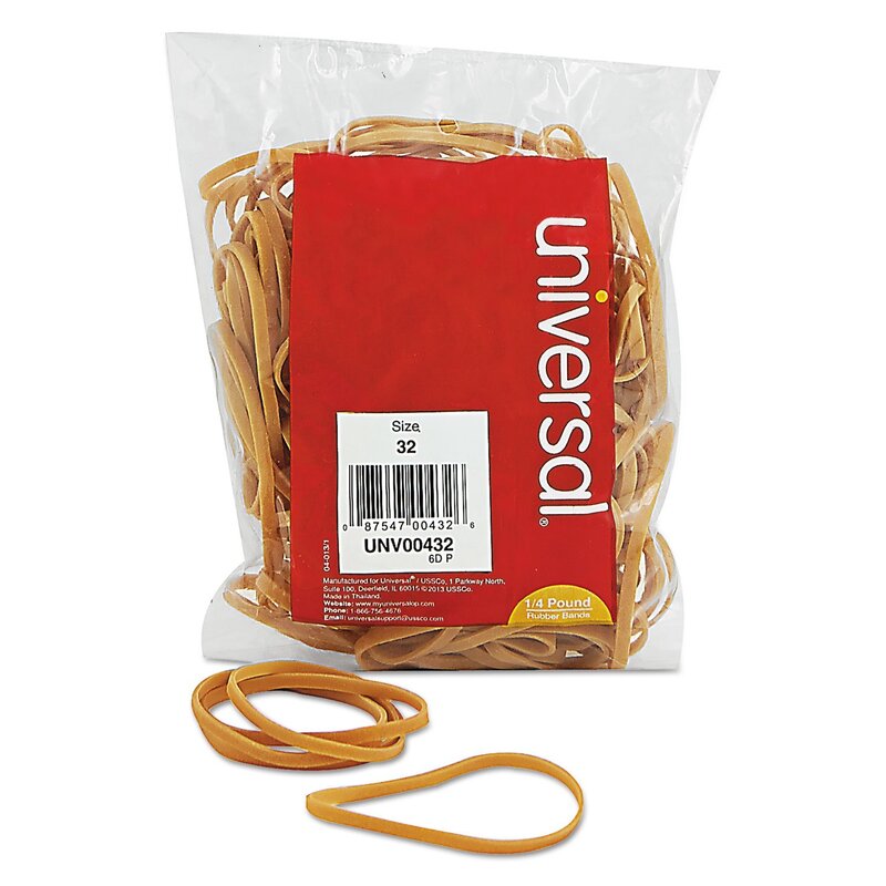Universal Rubber Bands, Size 32, 3" x 1/8", 205 Pack (432)