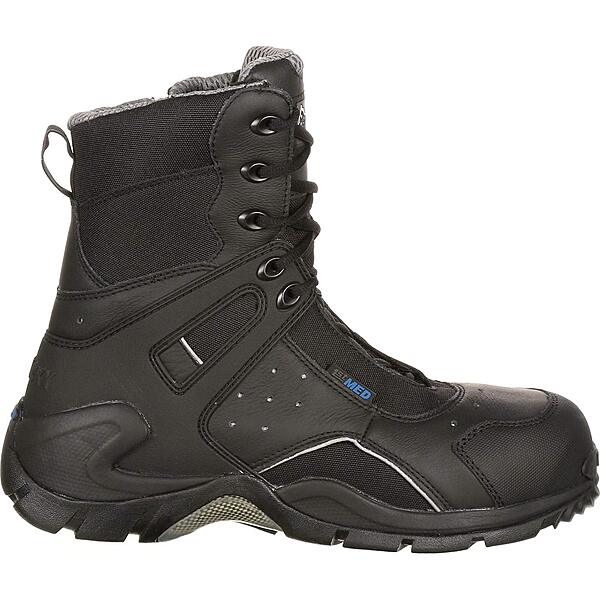 ROCKY 1st Med Carbon Fiber Toe Puncture-Resistant Side-Zip Waterproof Public Service Boot