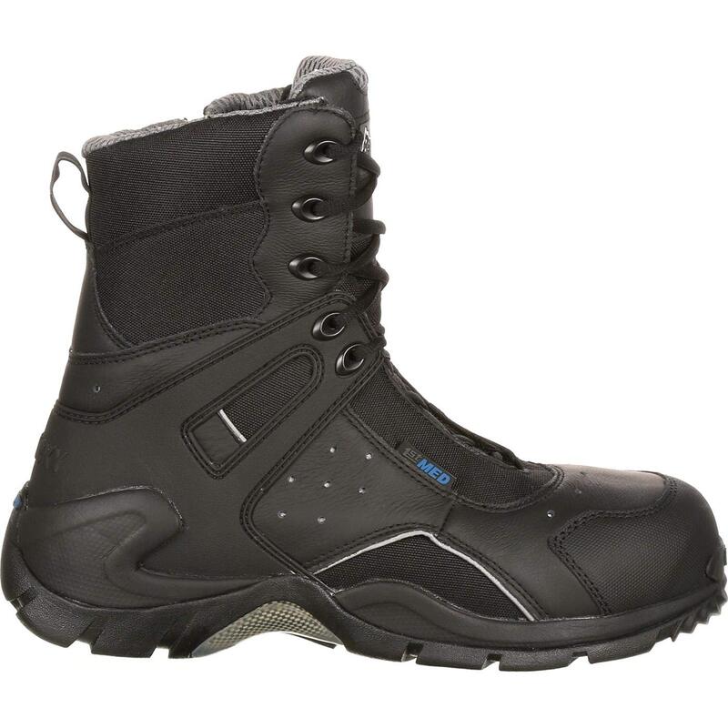 ROCKY 1st Med Carbon Fiber Toe Puncture-Resistant Side-Zip Waterproof Public Service Boot