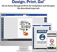 Avery Matte White Square Labels, Sure Feed Technology, 8" x 8"