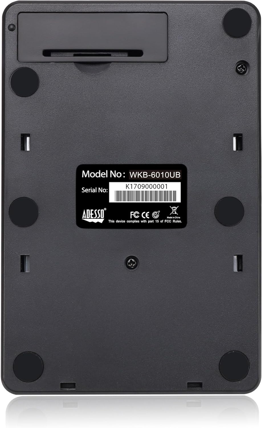 Adesso Wireless Spill Resistant 18-Key Numeric Keypad - Wireless Connectivity - RF - 30 ft - 2.40 GHz - WKB-6010UB